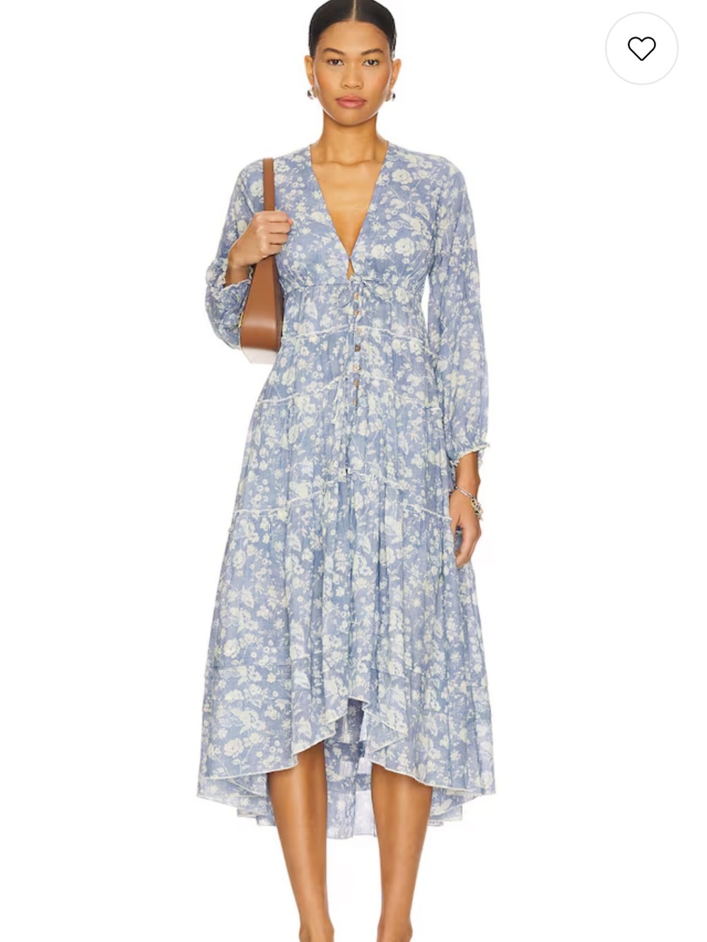 Free People Pappiet Midi Dress in Bluebell Combo, Size XL
